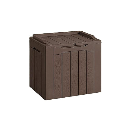 SOLVIA 30 Gallon Resin Deck Box Outdoor Indoor Waterproof Storage Box for Patio Furniture Pool Accessories Storage for Cushion Garden Tools (30 Gallon, Brown)